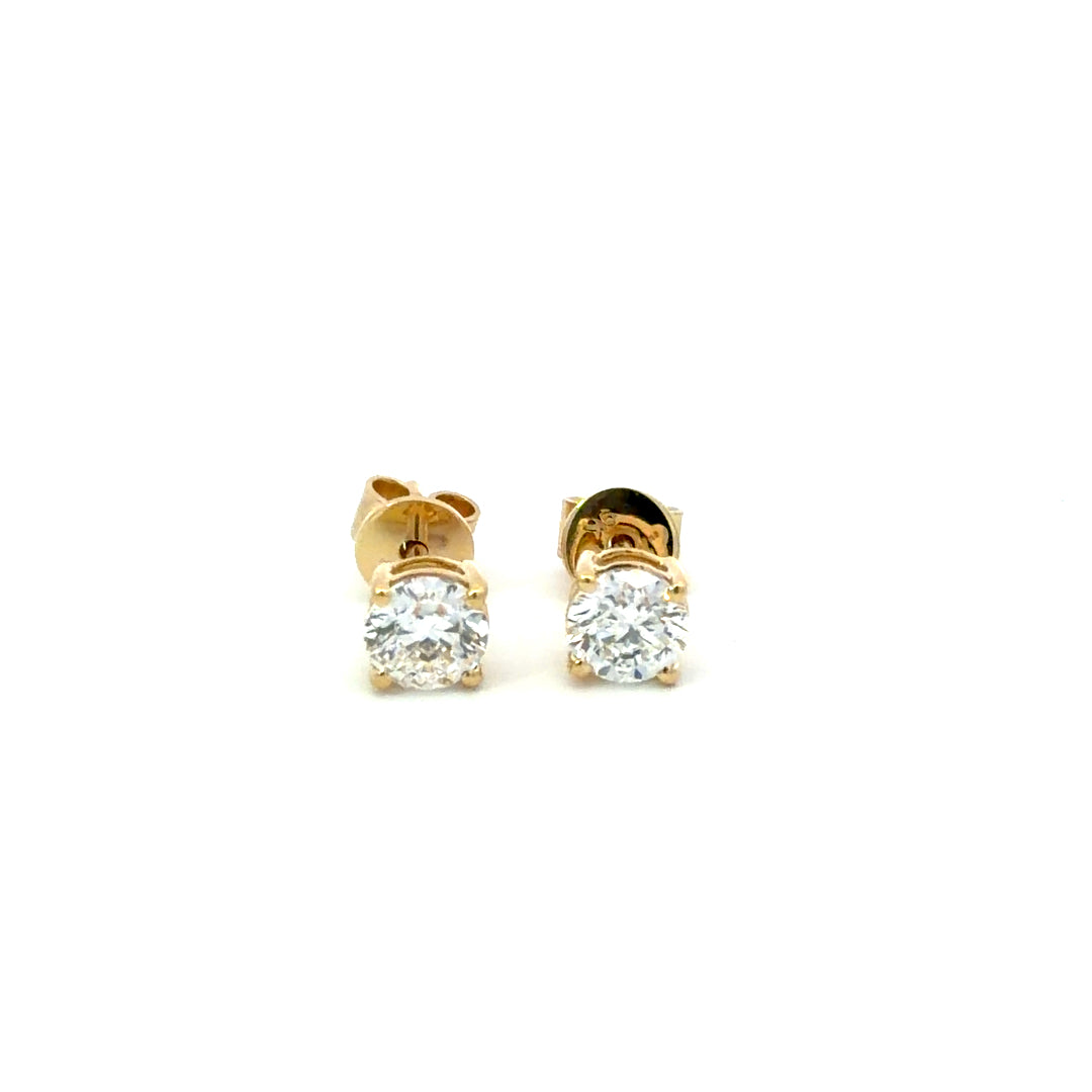 9ct Yellow Gold Lab Diamond Earrings