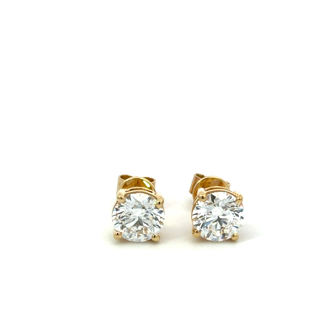 9ct Yellow Gold Lab Diamond Earrings