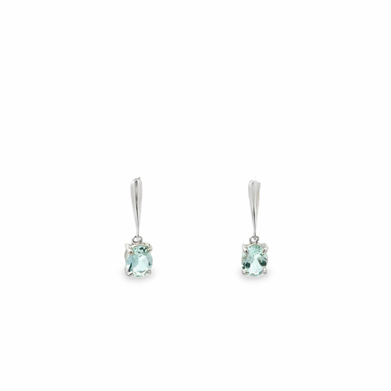 9ct White Gold Aquamarine Earrings