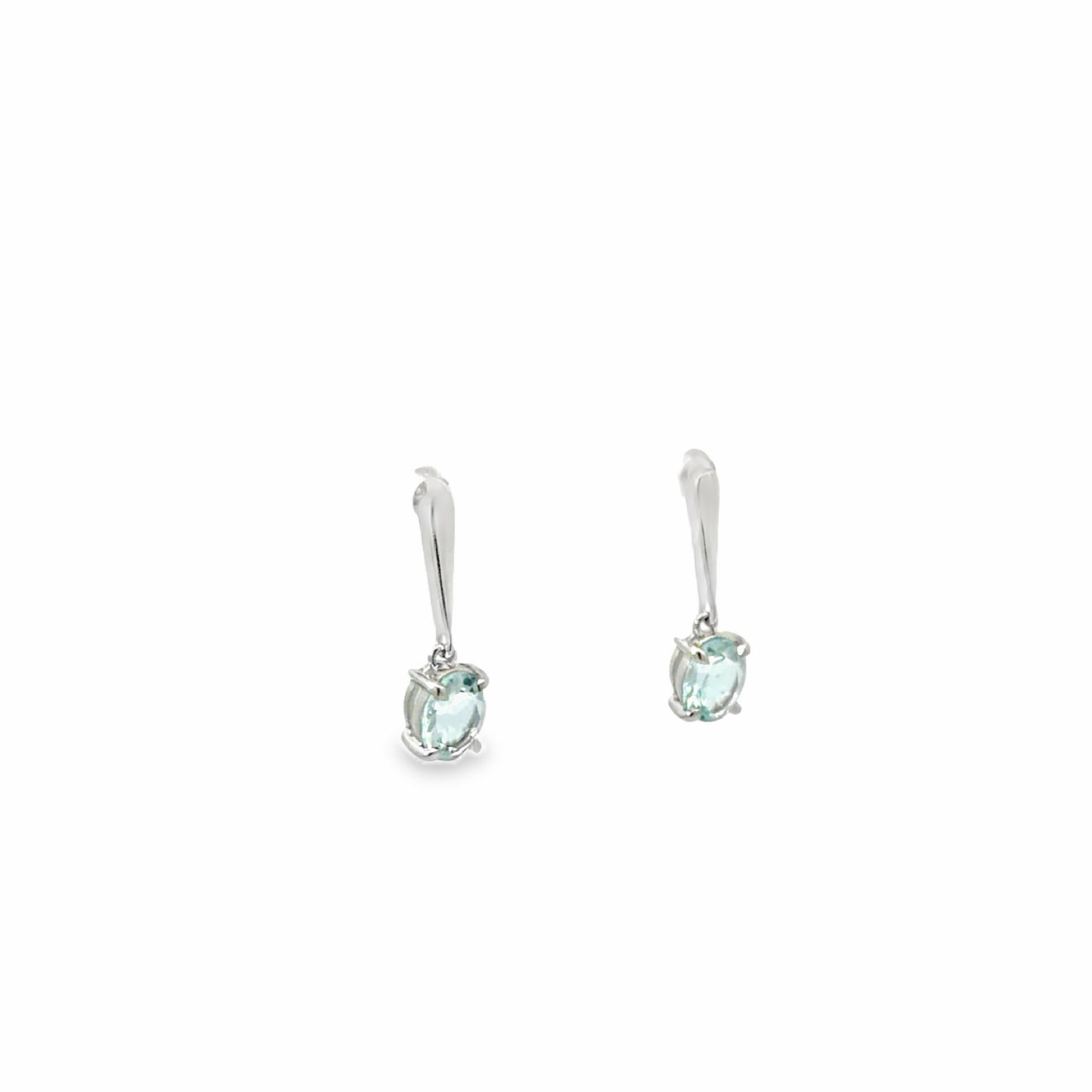 9ct White Gold Aquamarine Earrings