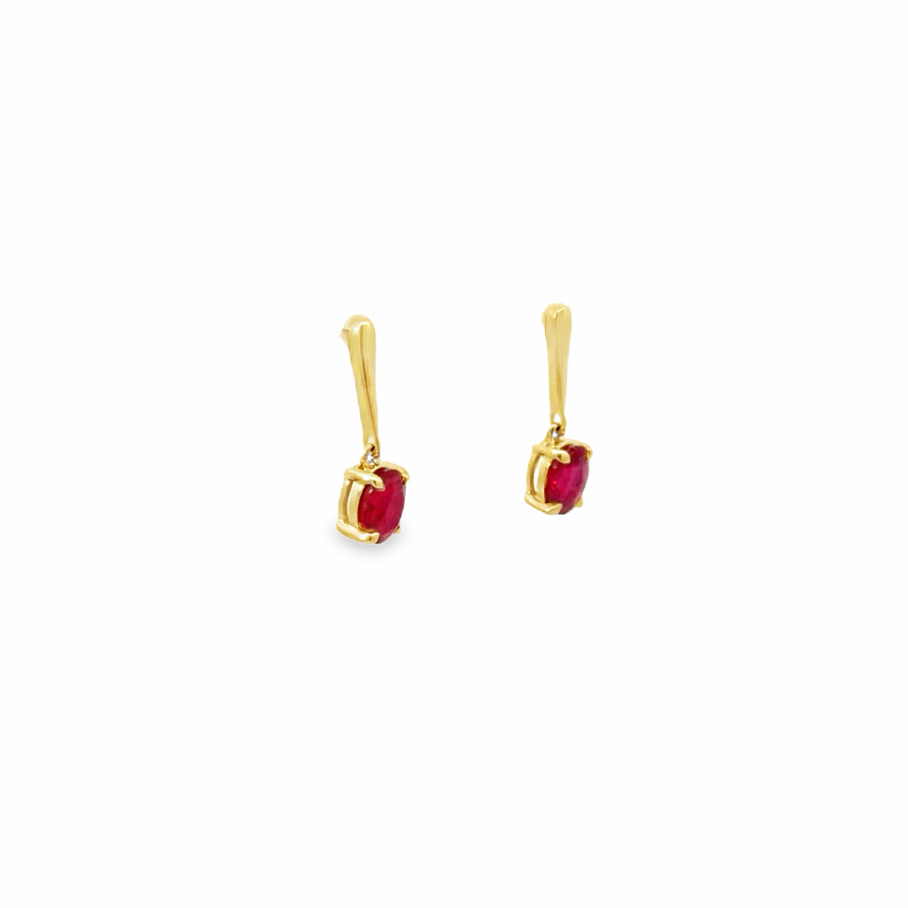 9ct Yellow Gold Ruby Earrings