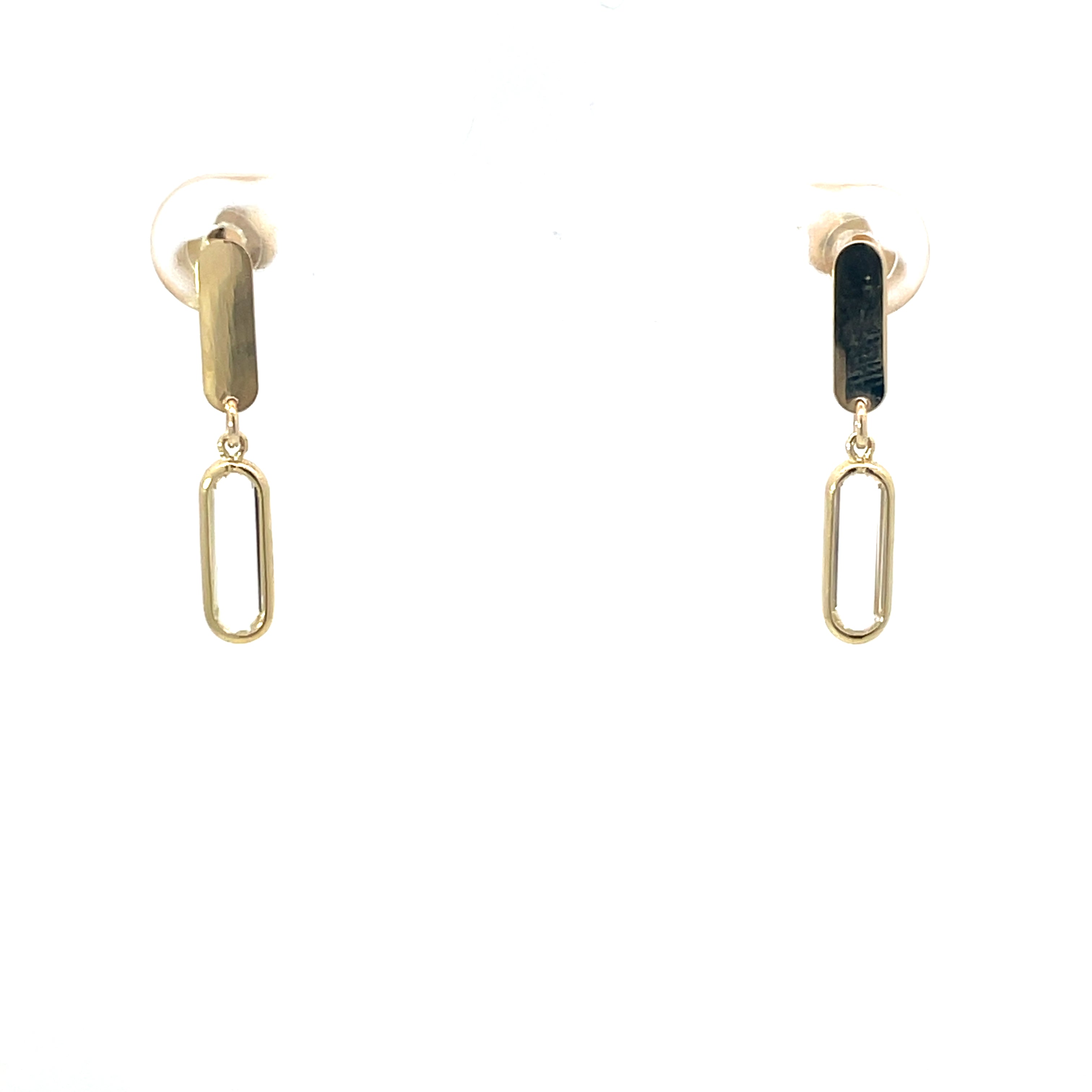 9ct Yellow Gold Drop Bar Earrings