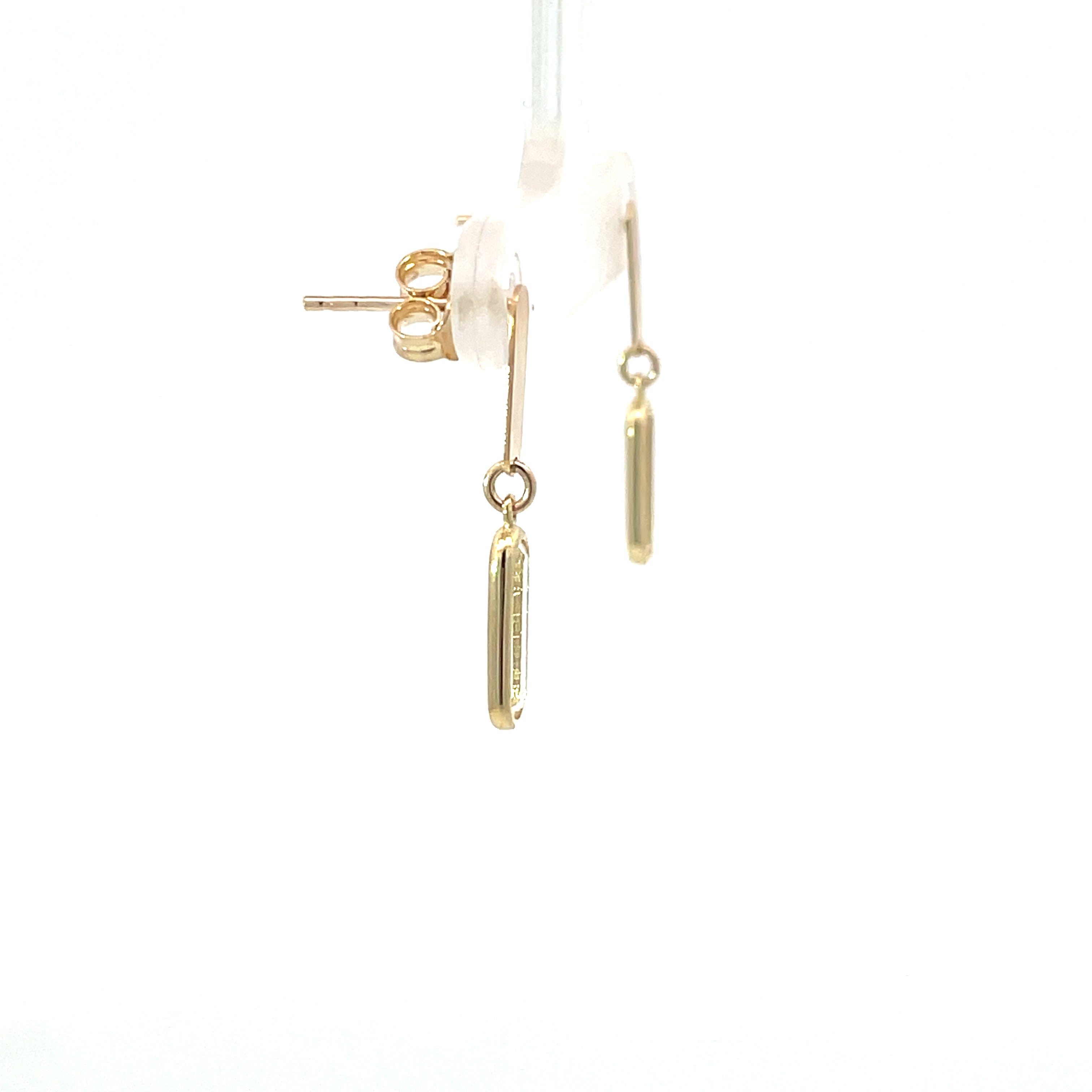9ct Yellow Gold Drop Bar Earrings