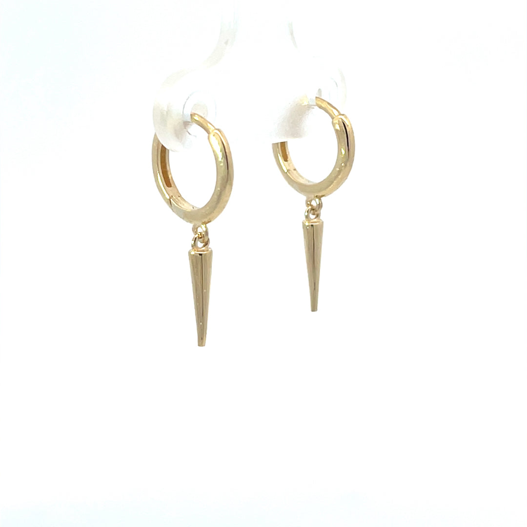 9ct Yellow Gold Drop Huggies