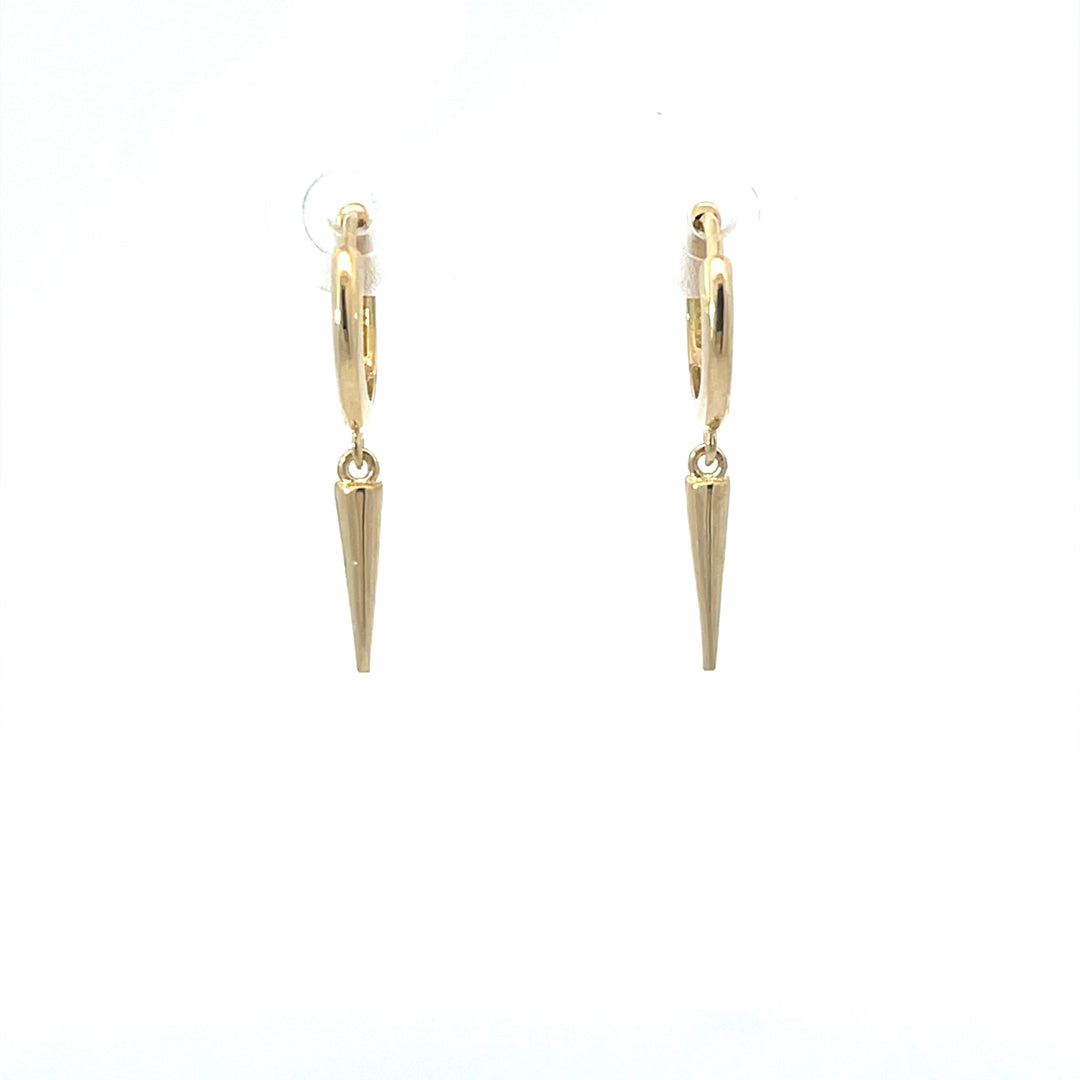 9ct Yellow Gold Drop Huggies