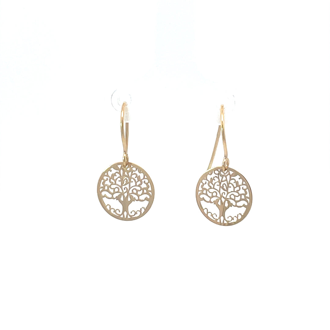 9ct Yellow Gold Tree of Life Earrings