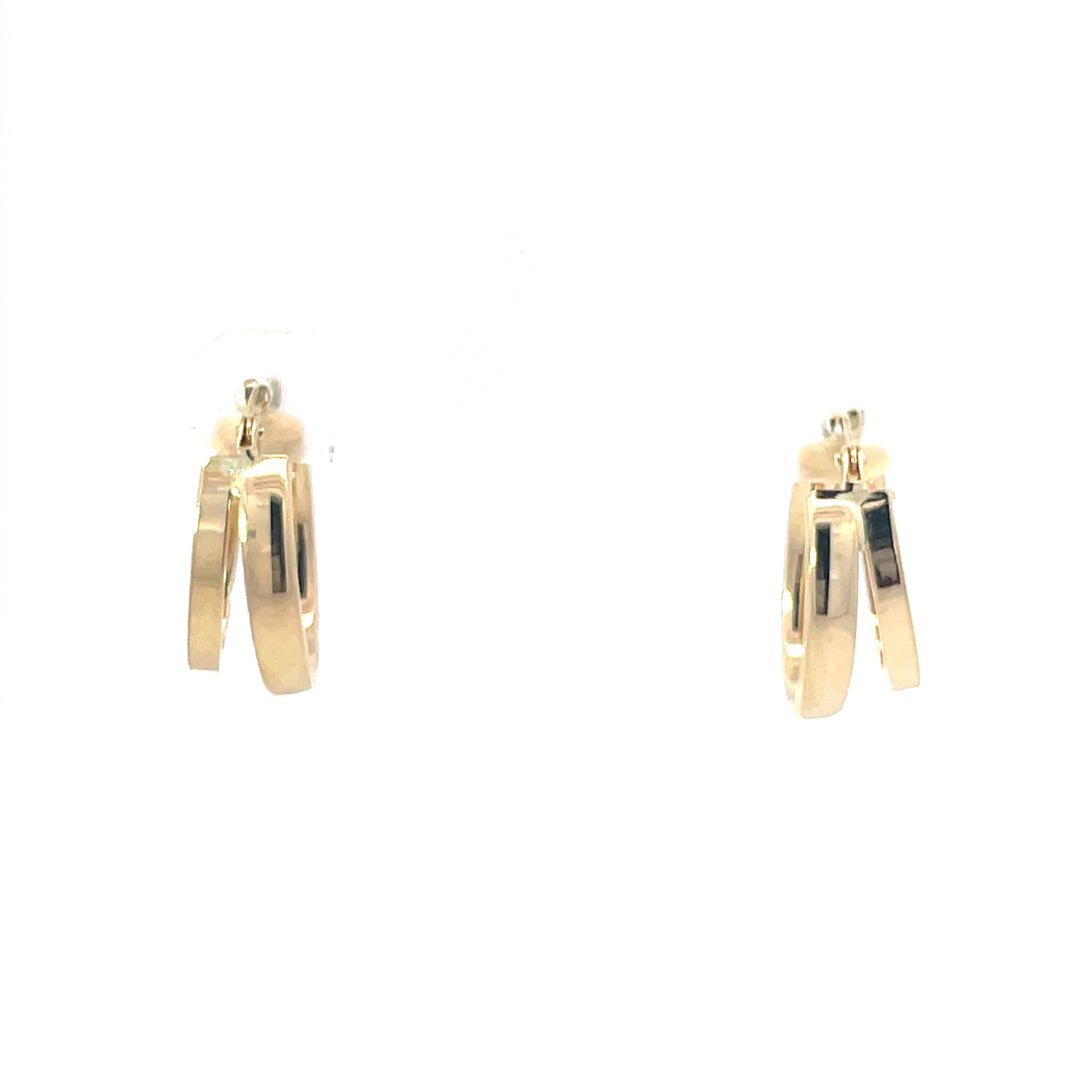 9ct Yellow Gold Double Row Hoops