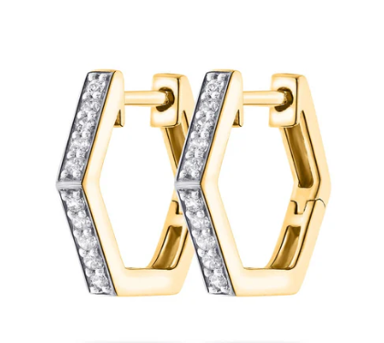 9ct Yellow Gold Diamond Huggies