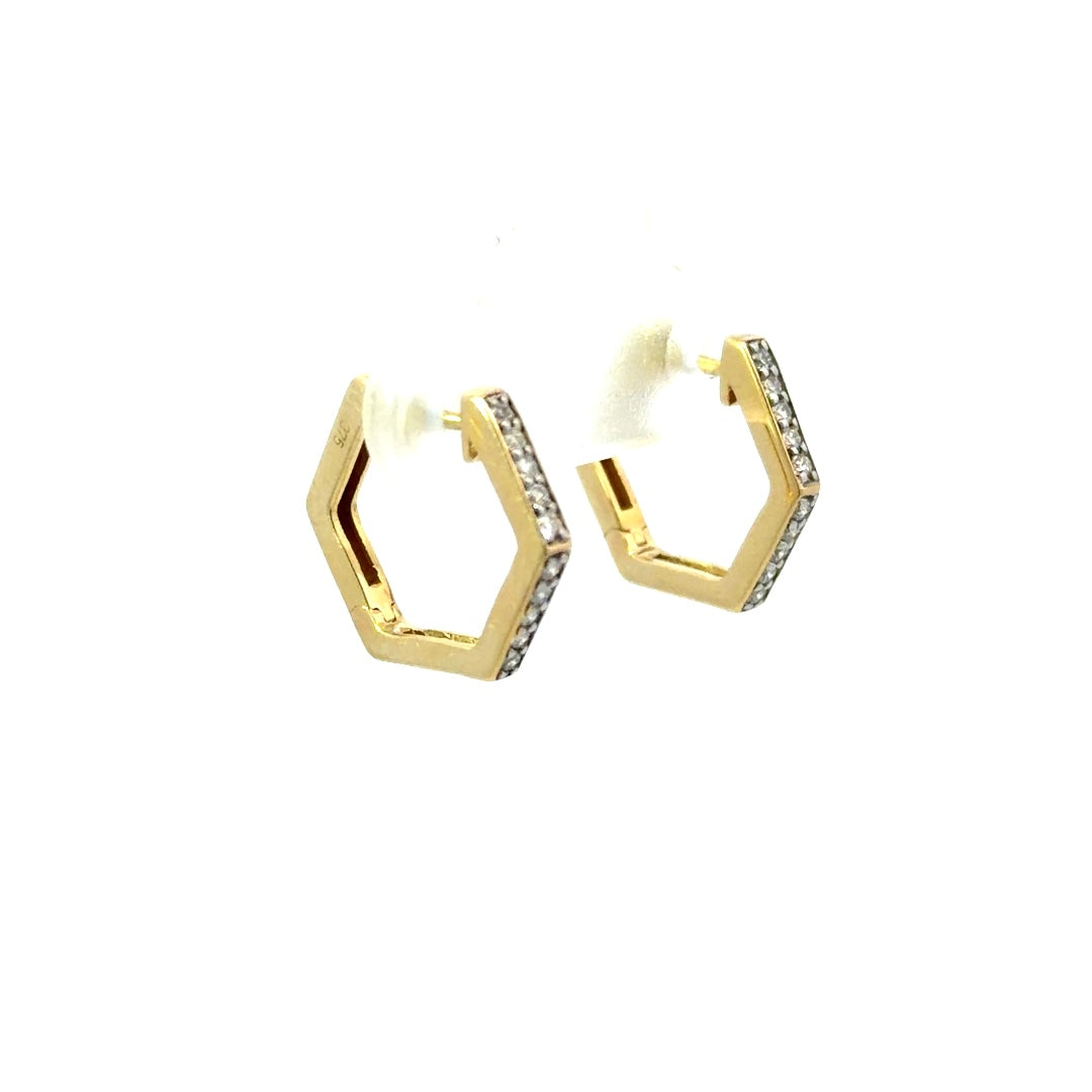 9ct Yellow Gold Diamond Huggies