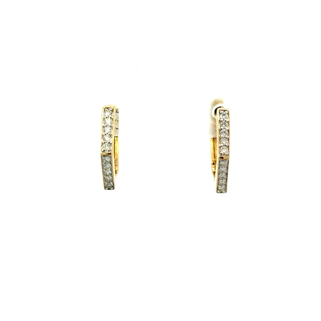 9ct Yellow Gold Diamond Huggies