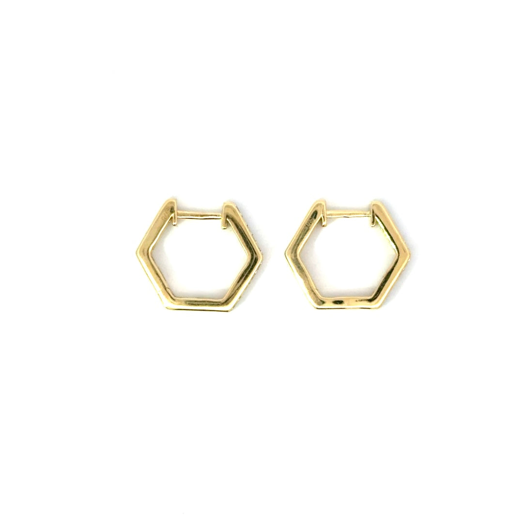 9ct Yellow Gold Diamond Huggies
