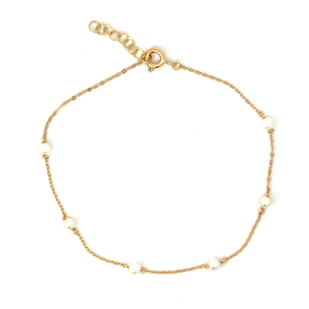 9ct Yellow Gold Pearl Bracelet