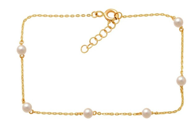 9ct Yellow Gold Pearl Bracelet