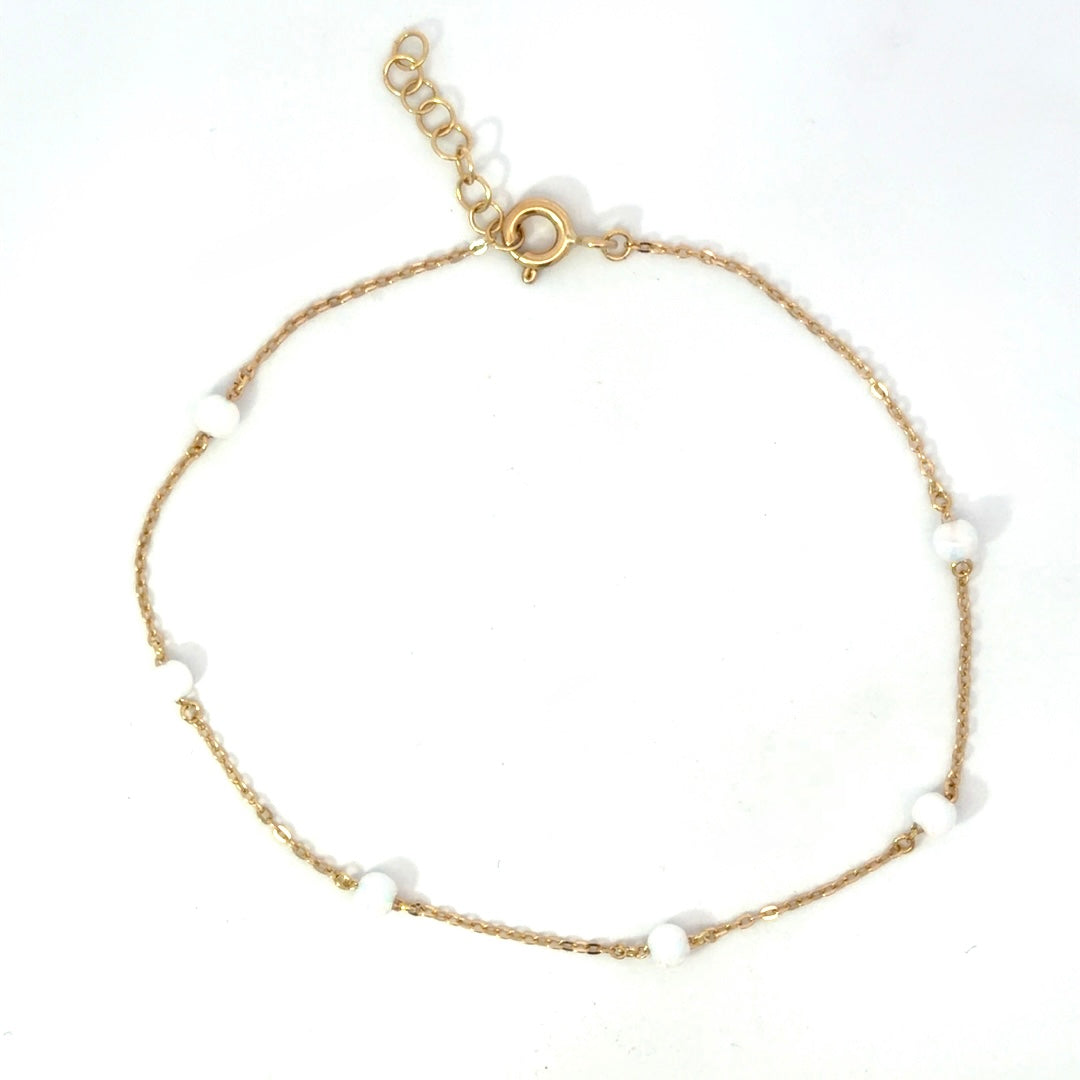 9ct Yellow Gold Opal Oval Link Bracelet