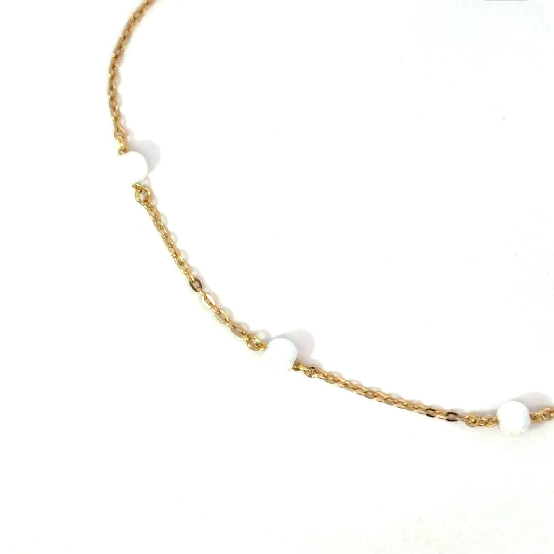 9ct Yellow Gold Opal Oval Link Bracelet