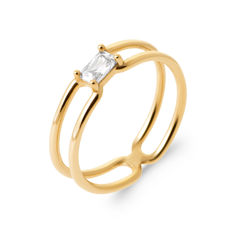 18ct Yellow Gold Plated CZ Ring
