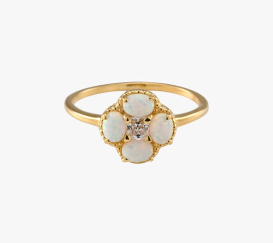 Vontreskow Yellow Gold Plated Opal Ring