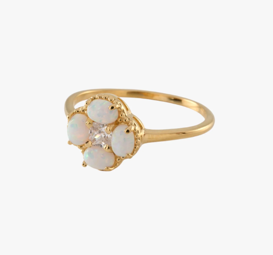 Vontreskow Yellow Gold Plated Opal Ring
