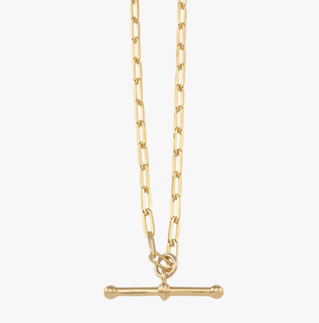 Yellow Gold Plated Tbar Necklace