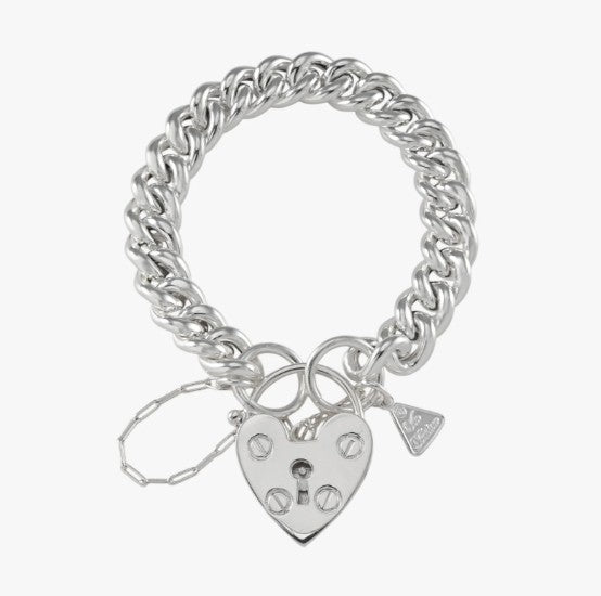 Sterling Silver Small Mama Padlock Bracelet