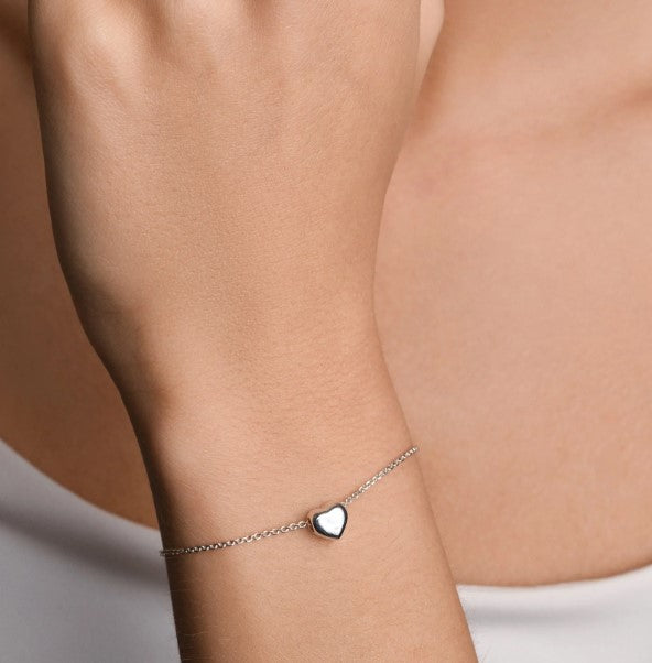 Vontreskow Sterling Silver Bubble Heart Bracelet