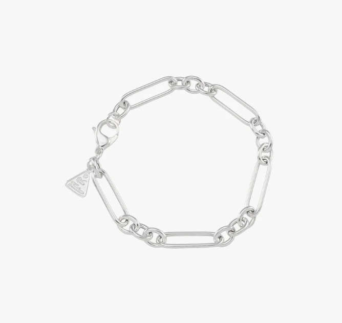 Sterling Silver Alternating Link Bracelet