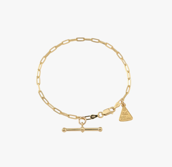 Yellow Gold Plated Fine Clip Chain Bracelet