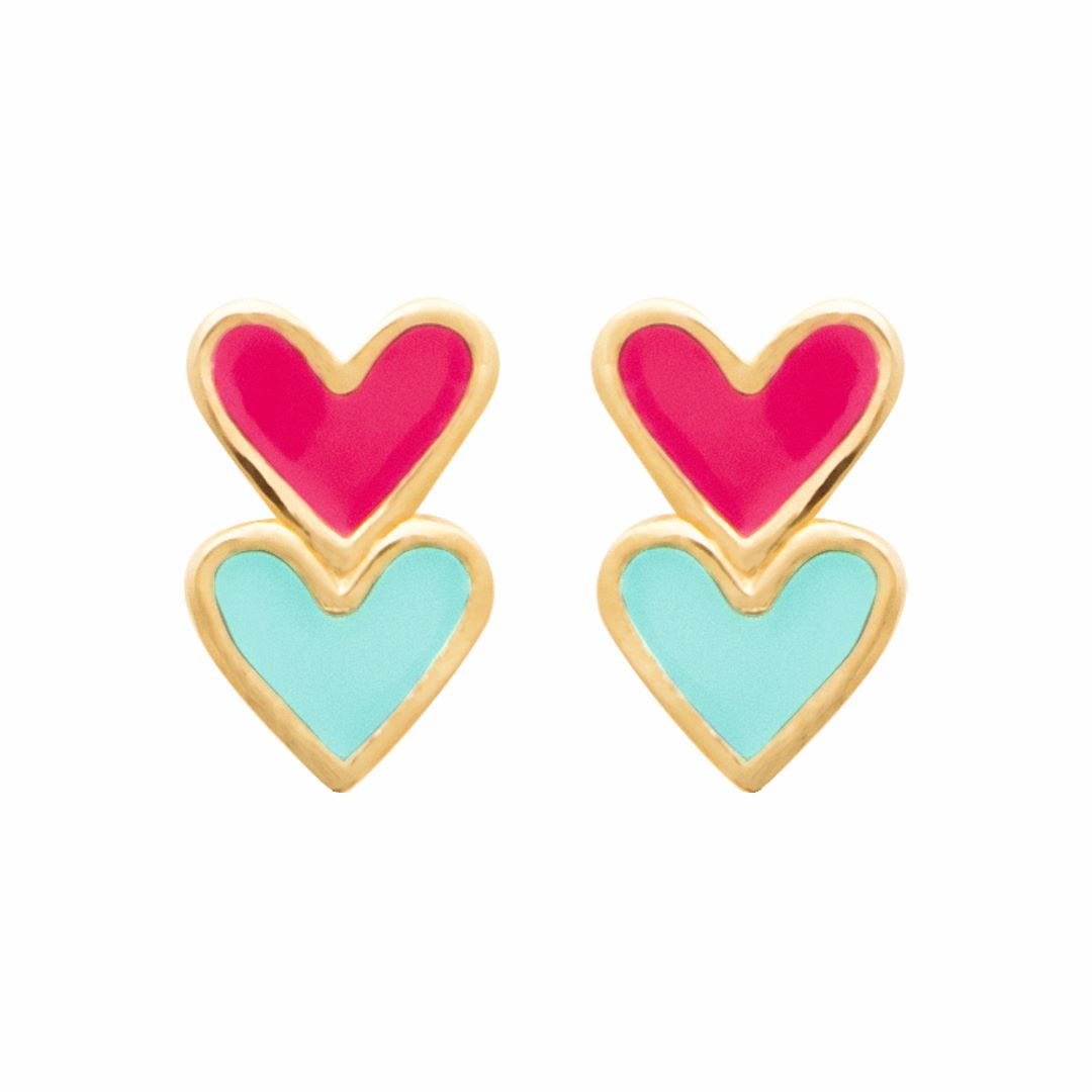 18ct Yellow Gold Plated Heart Studs