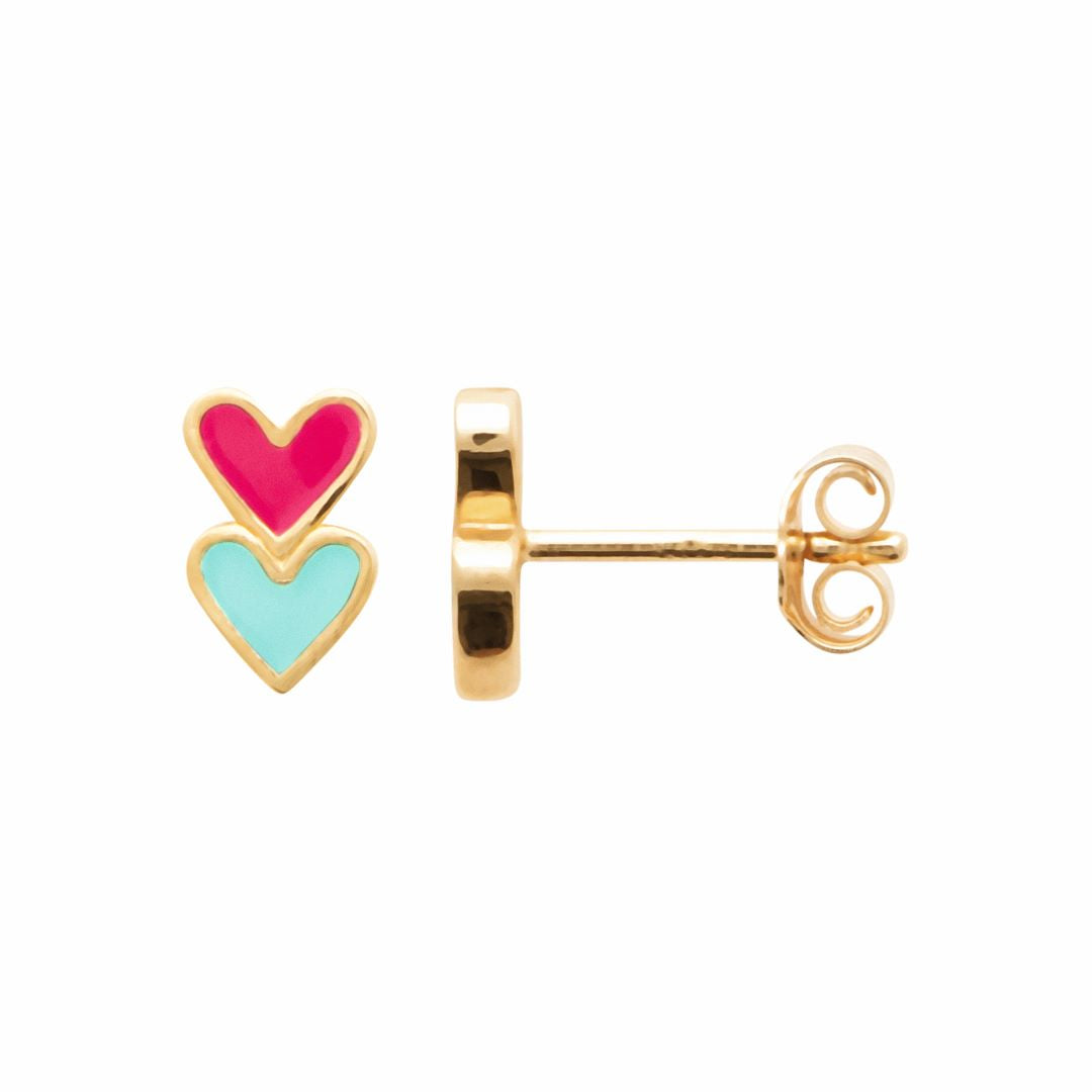 18ct Yellow Gold Plated Heart Studs