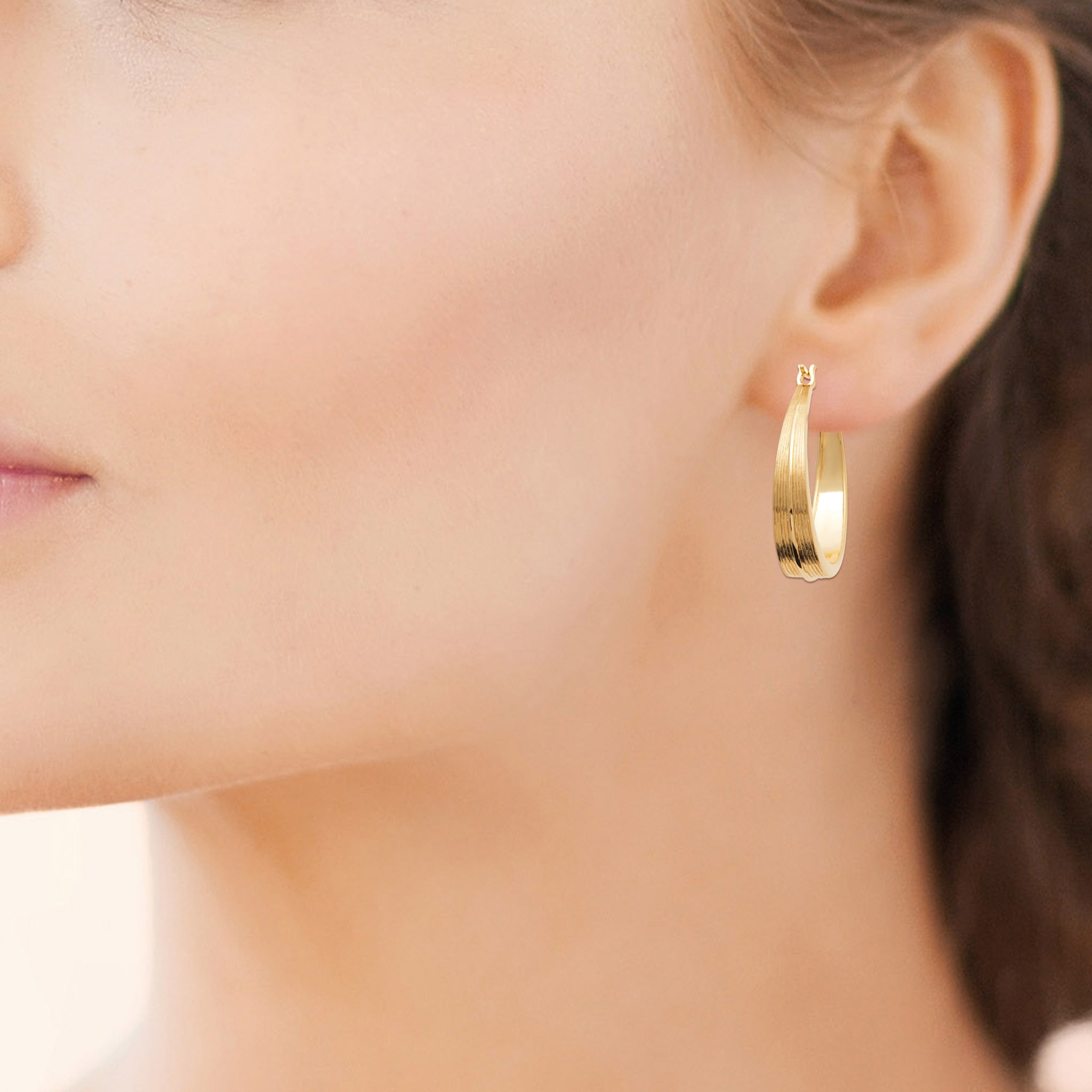 18ct Yellow Gold Plated Hoop Earrings