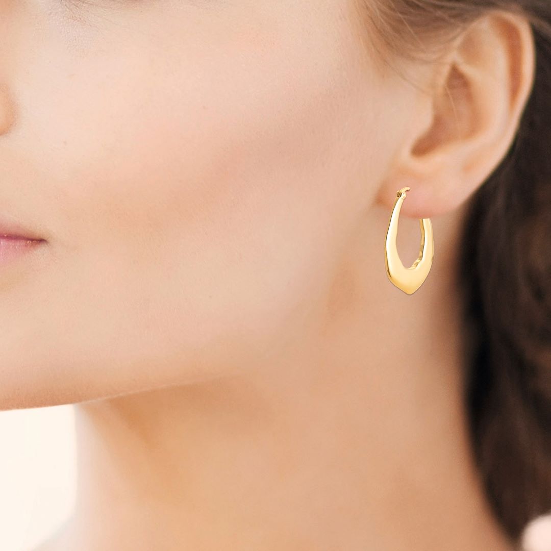 18ct Yellow Gold Plated Hoops