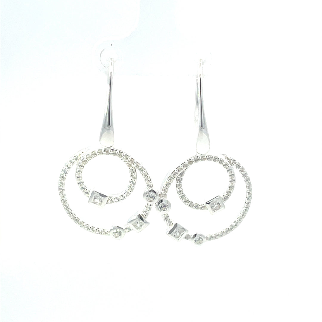 Sterling Silver CZ Drop Earrings