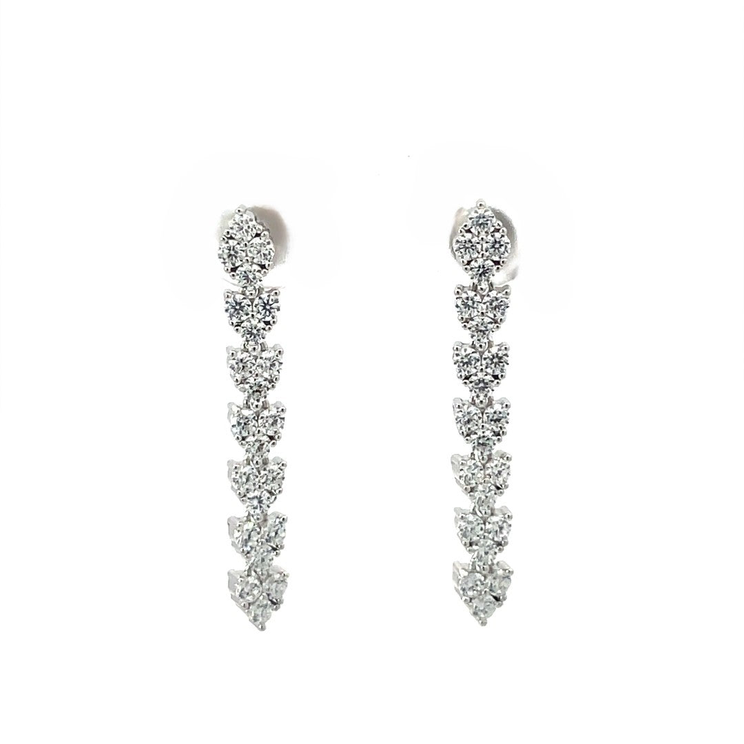 Sterling Silver CZ Drop Earrings