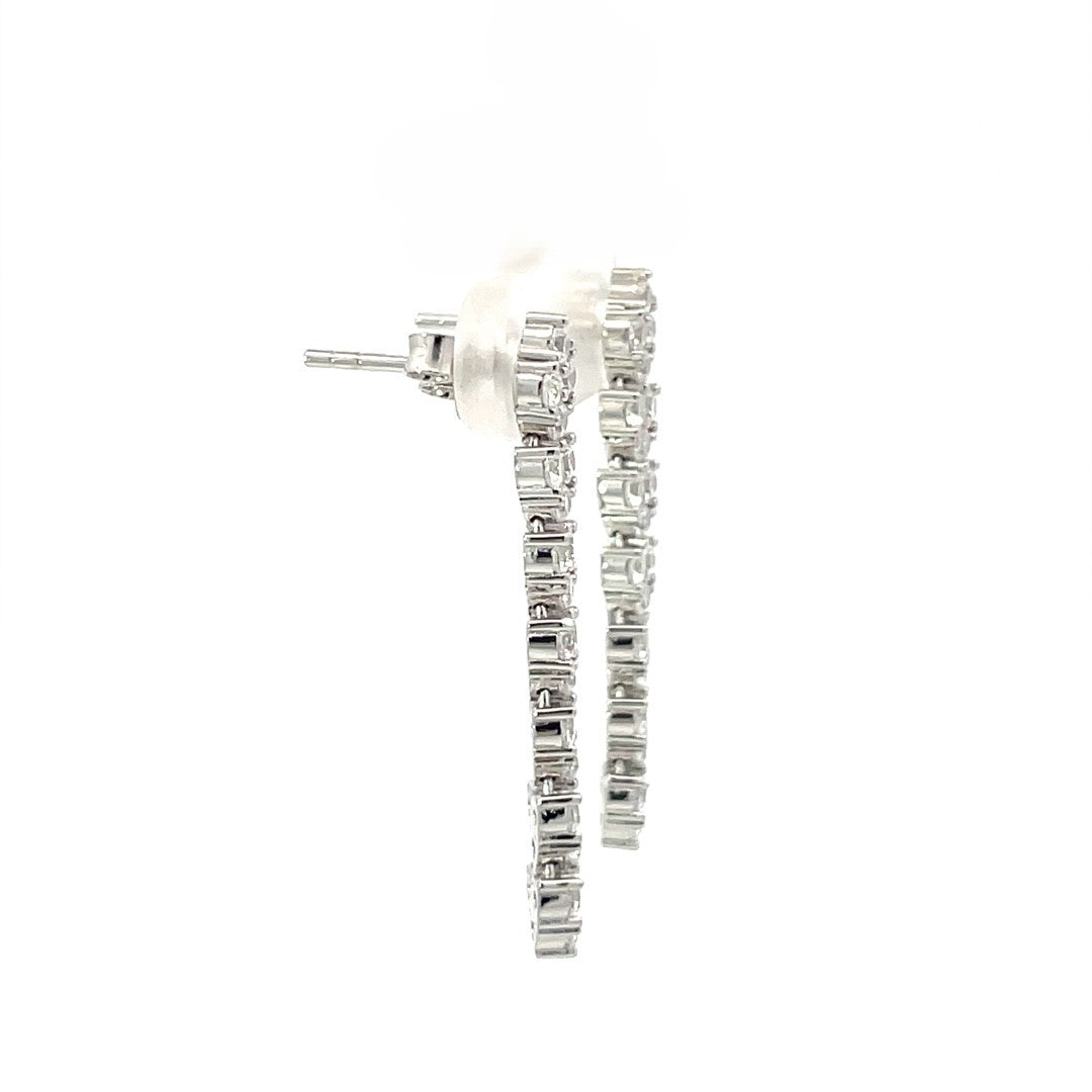Sterling Silver CZ Drop Earrings