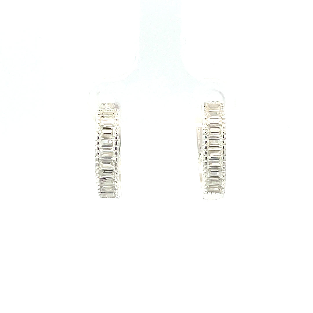 Sterling Silver CZ Huggies