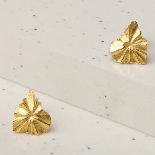 Yellow Gold Plated Stud Earrings