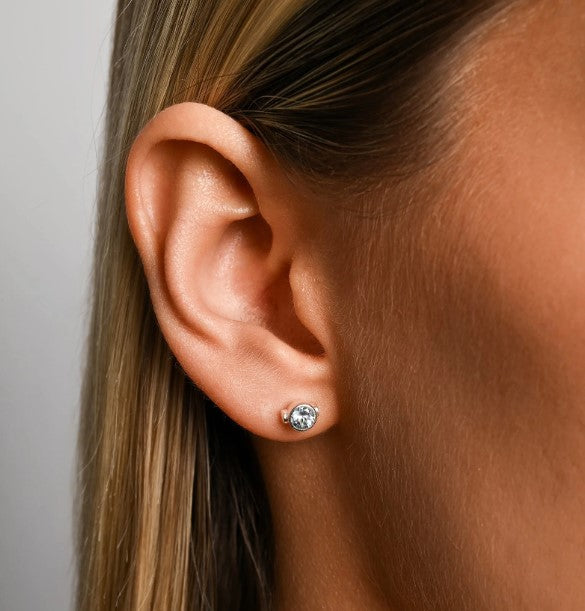 Sterling Silver Sky Blue Topaz Stud Earrings