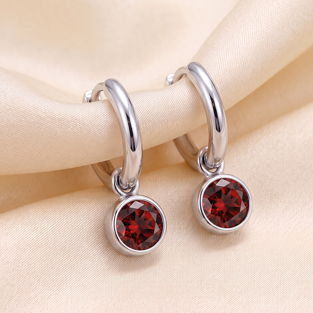 Sterling Silver January Huggies