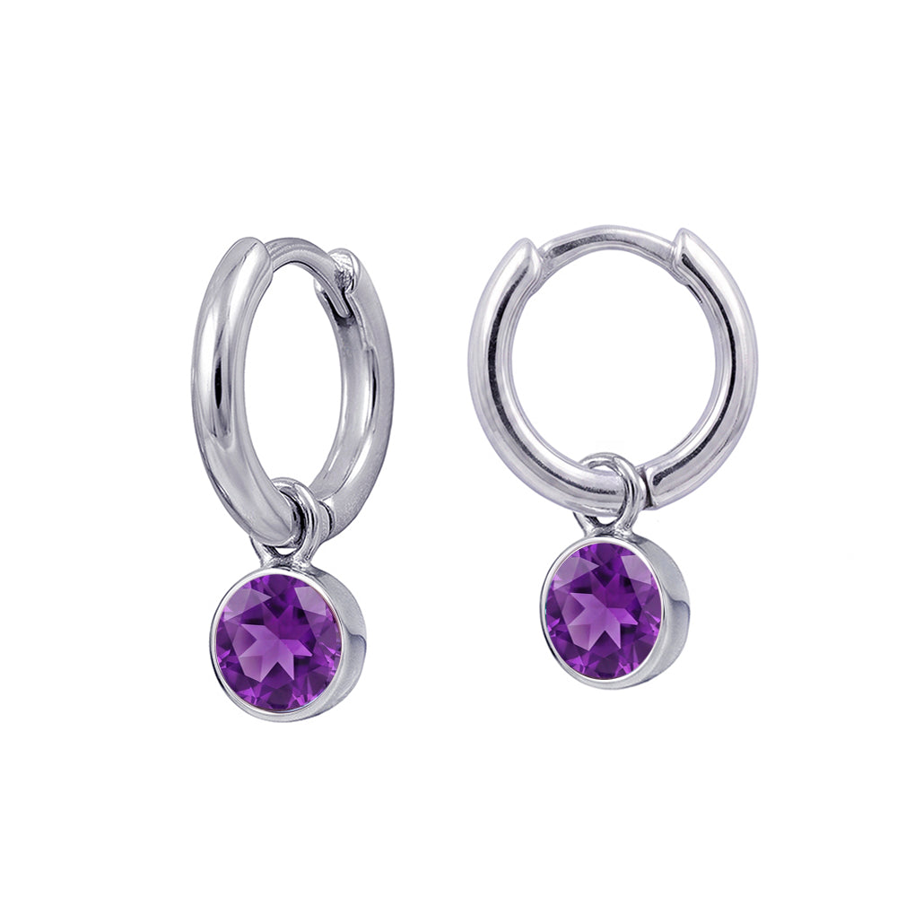 Sterling Silver February Huggies