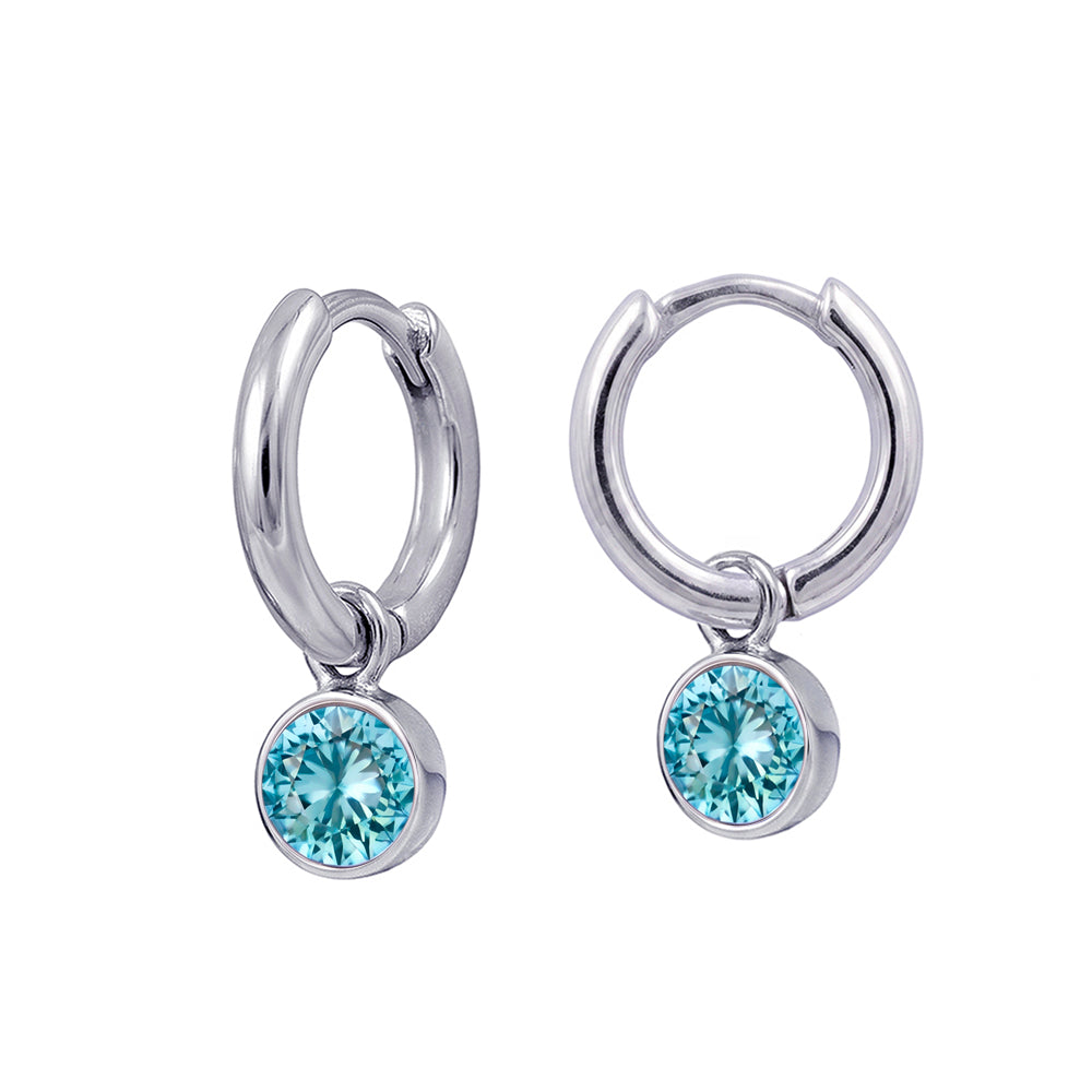 Sterling Silver March Huggies