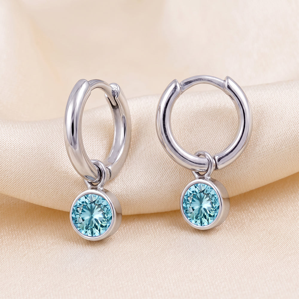 Sterling Silver March Huggies