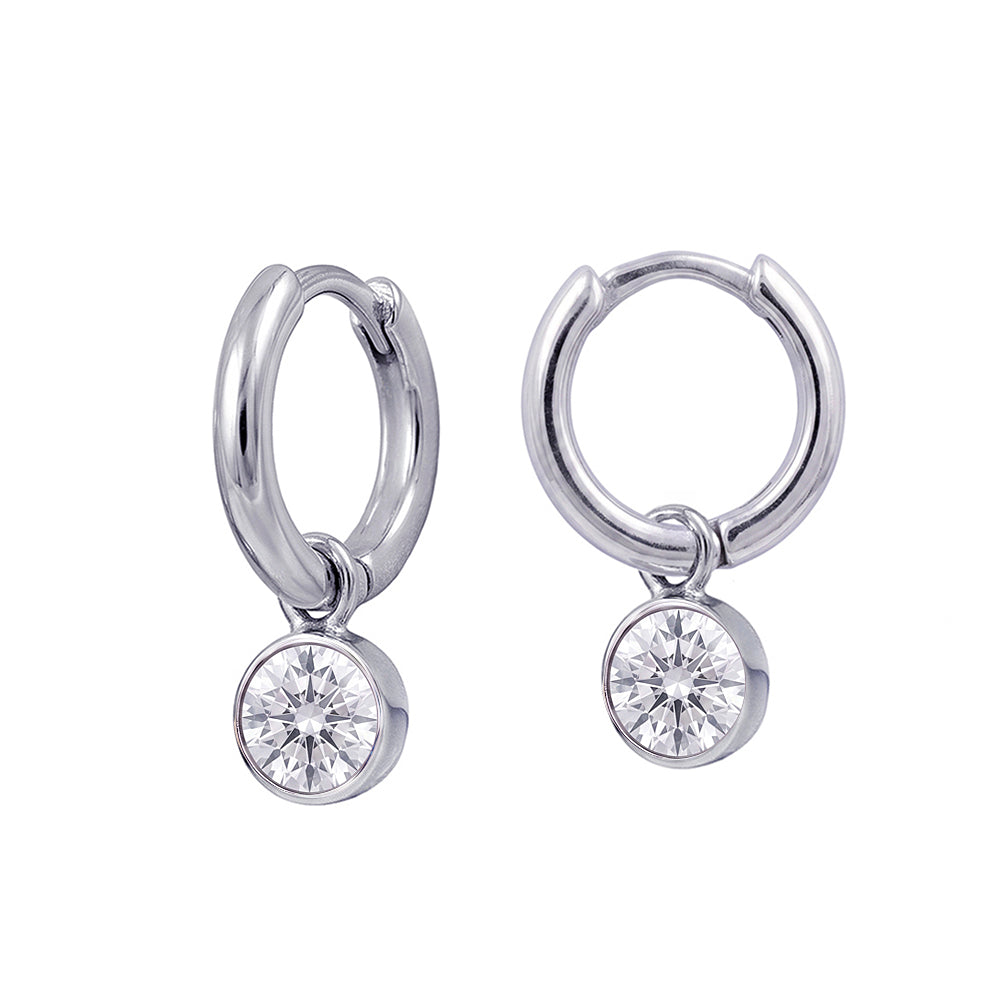 Sterling Silver April Huggies
