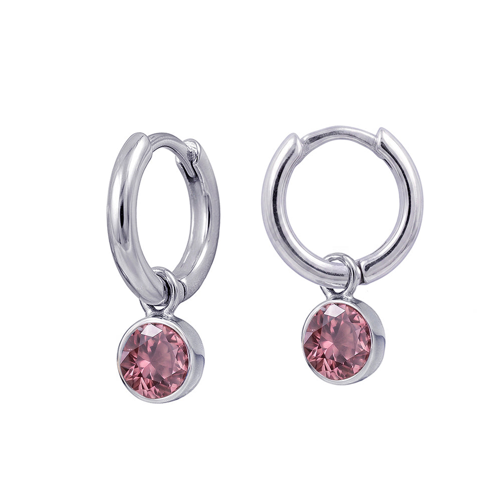 Sterling Silver June Huggies