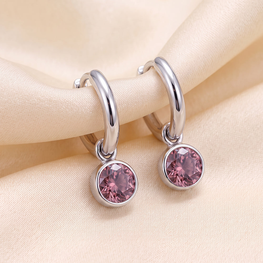 Sterling Silver June Huggies