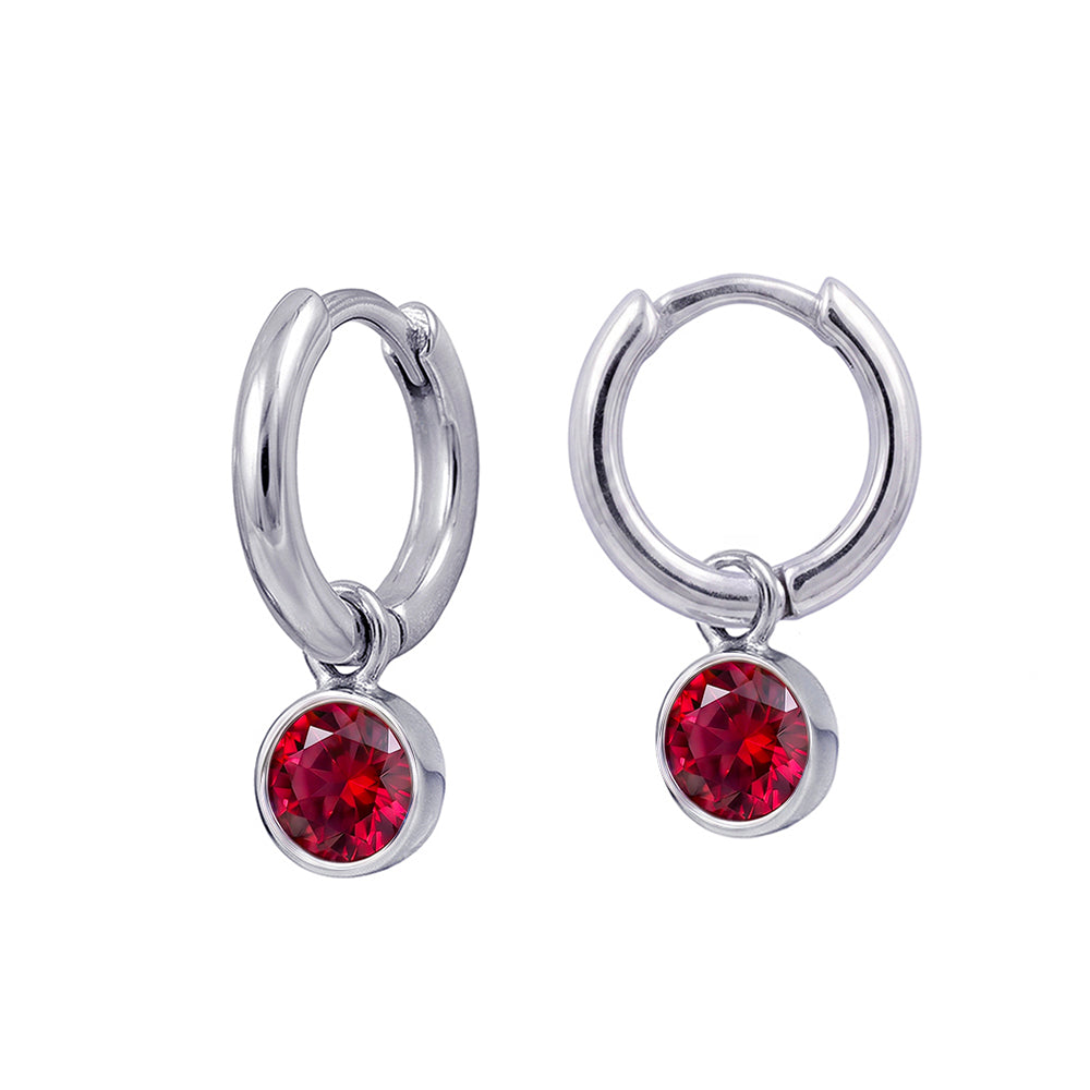 Sterling Silver July Huggies