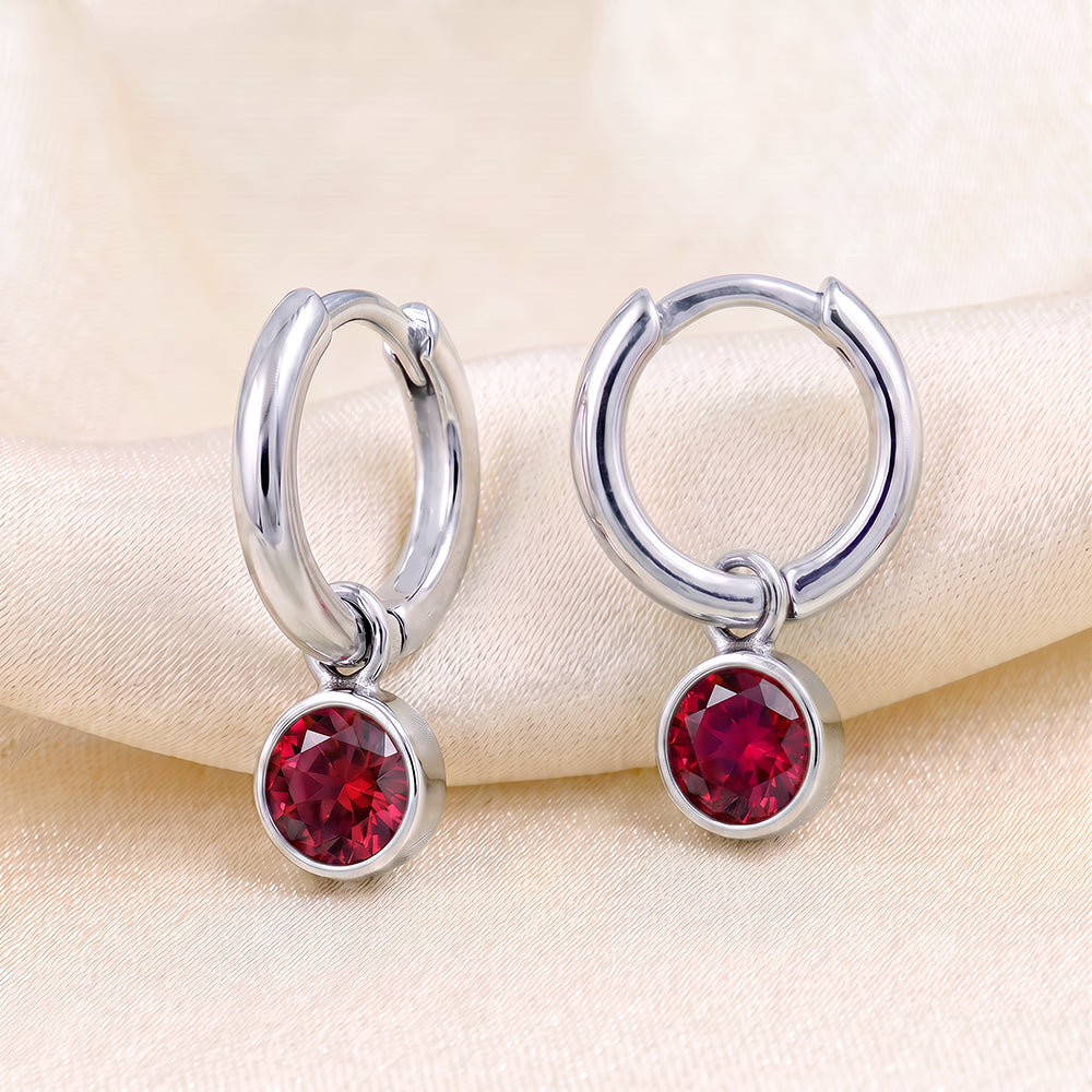 Sterling Silver July Huggies