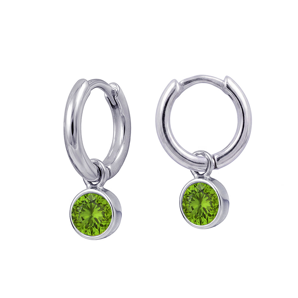 Sterling Silver August Huggies