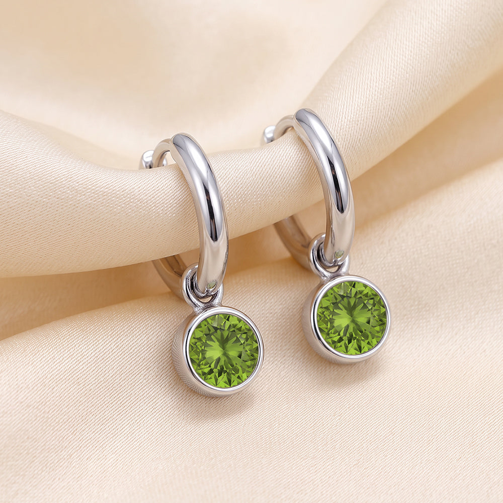 Sterling Silver August Huggies