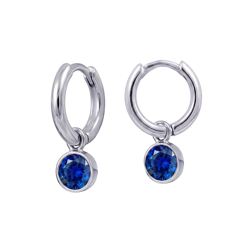 Sterling Silver September Huggies