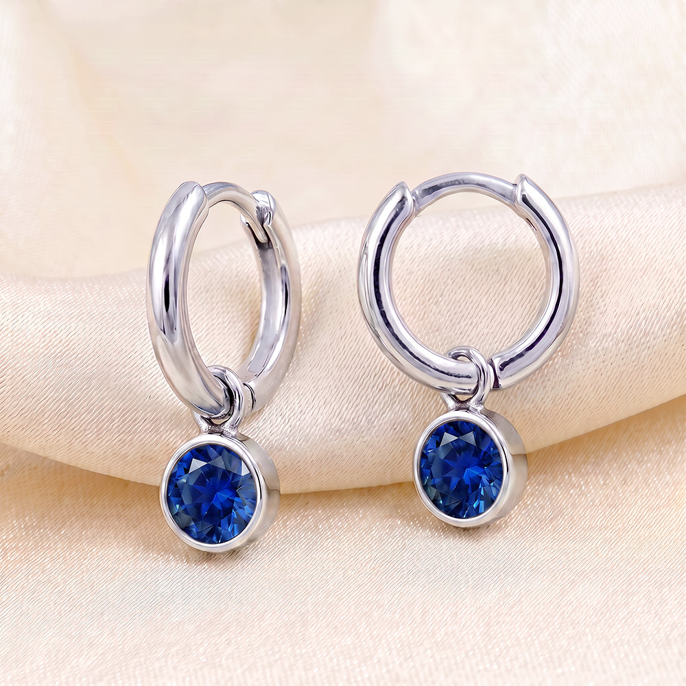 Sterling Silver September Huggies